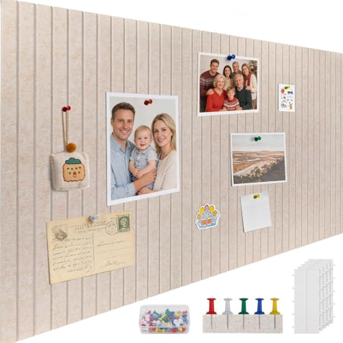 ddckj 120x90cm Große Filz Pinnwand Selbstklebend Dekorative Pinnwand aus Filz mit 100 Reißzwecke 0,9cm dick Faltbare Fototafel Bulletin Board Memo Boards auf Büro Hause Schule, Dunkles Kamelbraun