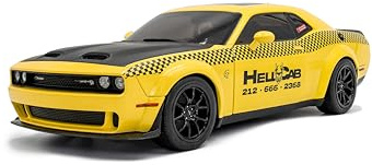 Solido Dodge Challenger NYC Hellcab – US-Muscle-Car im Taxi-Design, Schachbrettgrafik, Schwarze Haube & Spoiler, Diecast Modellauto, Gelb, 1:18