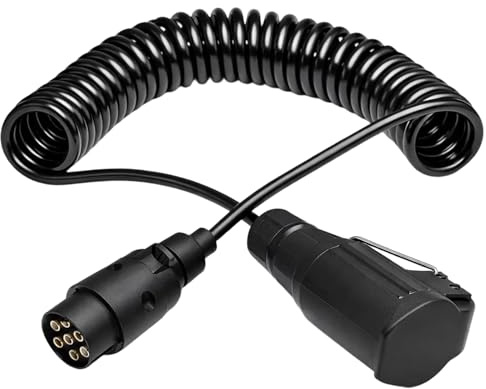 Menibeuty 2M Anhänger Adapterkabel, Anhänger Adapter 7 auf 13 polig Stecker, Caravan Anschluss Verlängerungskabel, Anhängerkupplung Adapter, für Wohnwagen Wohnmobil PKW KFZ RV Anhänger Zubehör