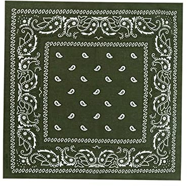 WedDecor Bandana Cotton Unisex Head Scarf Wide Headband Lightweight, Breathable Fashion Accessory for Riding, Hiking, Fishing, Cycling, Outdoor Activities, Olive, 54cm
