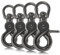 Ganzoo Scherenkarabiner-Haken mit Drehgelenk L: 60 mm, Schnappkarabiner für Hunde-Leine, 4 Stück, Wirbelkarabiner, Triggerhead für Paracord 550 Hundehalsband, legierter Stahl, Drehkopf, Farbe: Titan