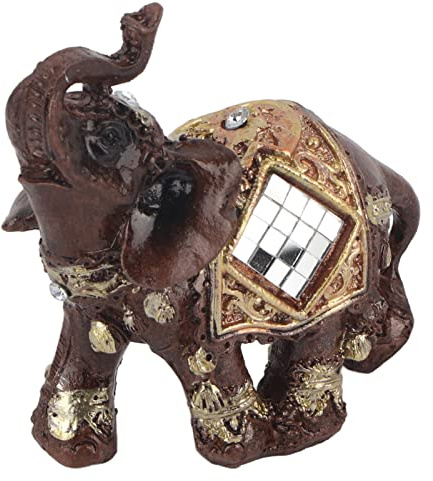 Lucky Fortune Elephant, 3.3x1.8x3.5in Chinese Feng Shui Deoration Elephant Resin Elephant Figurines for Wealth Lucky Figurine Home Decor Gift (S)