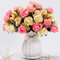 LESING Fleurs artificielles avec Vase en Soie pour Mariage, Maison, Bureau, fête, Salle de réunion (Rose-1)