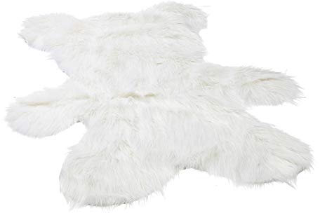 Cepewa 1 x Trend Bär Dekofell Langhaar Fell weiß 75 x 90cm Kunstfell 2 (weiß)