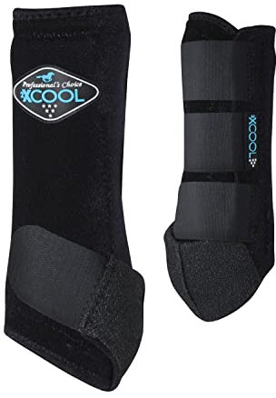 Professional's Choice 2XCOOL Sportmedizin-Pferdestiefel | schützendes und atmungsaktives Design für ultimativen Komfort, Haltbarkeit und Kühlung bei aktiven Pferden | 2er-Pack (Schwarz, Medium)