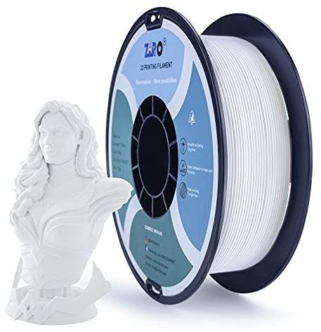 ZIRO Matte PLA Filament 1.75mm, 1kg 3D Drucker Filament, High Toughness PLA, Dimensional Accuracy +/- 0.03mm, Weiß