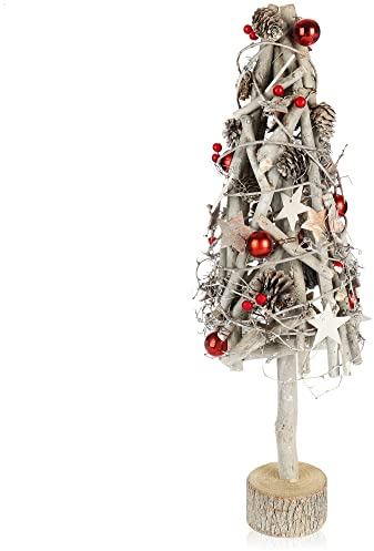 COM-FOUR® Deko-Weihnachtsbaum, dekorativer Kleiner Schmuckbaum, tolle Tischdeko, optimal für die Adventszeit, ergänzt Kränze und Girlanden (Baum XXL)
