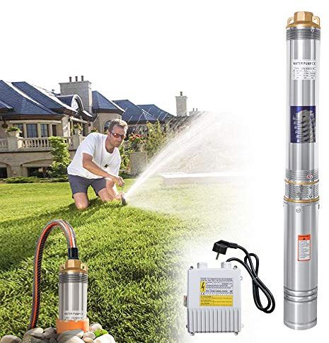EINFEBEN Tiefbrunnenpumpe Tauchpumpe für Brunnen Gartenbewässerung oder Heimgebrauch 0.75kW/1hp bis 4.000 l/h Fördermenge Edelstahl Brunnenpumpe Sandverträglich Tauchdruckpumpe 6.7 bar max