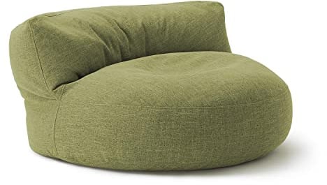 Lumaland Sitzsack Lounge | Sofa-Sitzsack 90 x 50 cm mit Rückenlehne | Flexibler Indoor Beanbag | Ergonomisch & Robust | Mit anpassungsfähiger EPS-Füllung | Waschbarer Bezug [Lime]