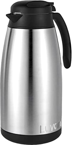 Luvan Thermos 2L, Carafe Thermique en Acier Inoxydable, Pichet Isotherme Double-Wall Vacuum Isolé,Isolation de la Chaleur 12h et Rétention du Froid 24h,Carafe Thermique Pour le Thé,l'Eau,le Café