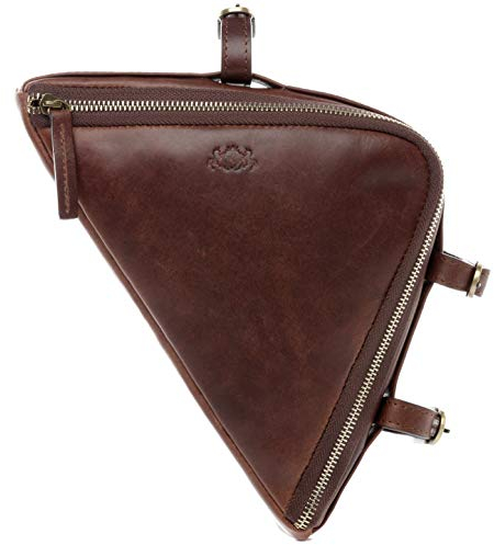 SID & VAIN kleine Fahrradtasche echt Leder - Aktentasche mit KlickFix Adapter Archie - Gepäckträgertasche - Ledertasche Herren und Damen braun handgefertigt