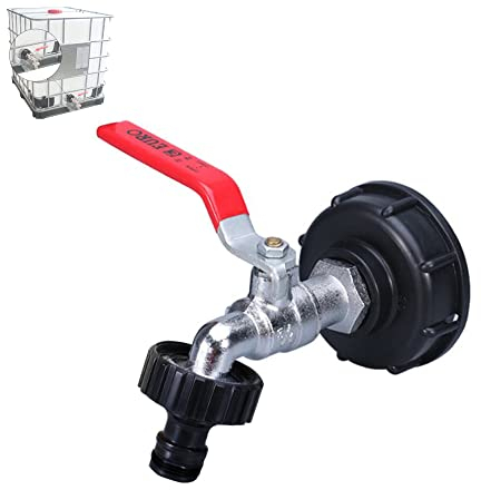 TINMAGI IBC Tank Adapter IBC Auslaufhahn Wasserhahn für wassertank Wassertank Zubehör Adapter 3/4 Gartenschlauch Wasserhahn Wassertank Schlauchanschluss für IBC-Regenwassertanks 1000l