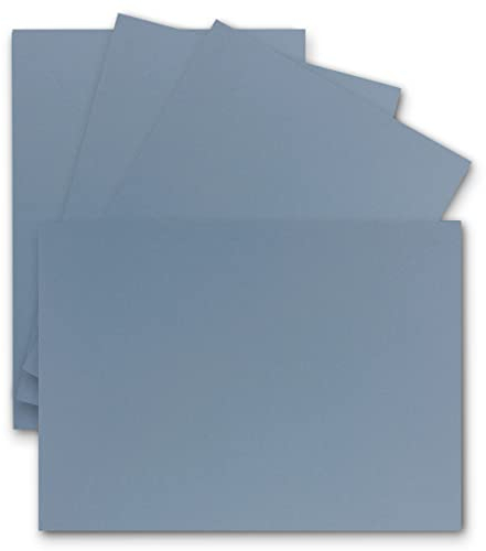 25 Einzel-Karten DIN A6-10,5 x 14,8 cm - 240 g/m² - Graublau - Tonkarton - Bastelpapier - Bastelkarton- Bastel-karten - blanko Postkarten