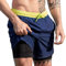 MaaMgic Short de Bain Homme Maillot 2-in-1 Séchage Rapide Slip Doublure pour Vacances sur la Plage Sport Surf 5.5,Bleu Noir Jaune,L