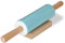 Ceramic Rolling Pin,16 inch with Wooden Handle and Stand, Rolling Pin for Baking Pastry, Pizza, Dough, Cookie, Pie Crust, Pasta, Bakery, Non-Stick Surface, Easy to Clean (Turquoise)