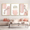 Sarah Duke 3er Abstrakt Poster Set, Rosa Aesthetic Wandbilder Moderne Bilder Leinwandbilder Ohne Rahmen Wandposter Wohnzimmer Schlafzimmer Decor (30x40 cm)