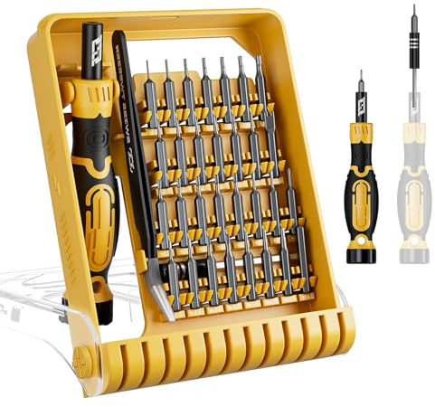 JAKEMY Feinmechaniker Schraubendreher 33 in 1 Mini Schraubenzieher Reparatur Werkzeug Set mit 30 Magnetische Bits Torx Präzisions Schraubendreher für Handy Laptop Uhr Tablet Brille Kamera Elektronik