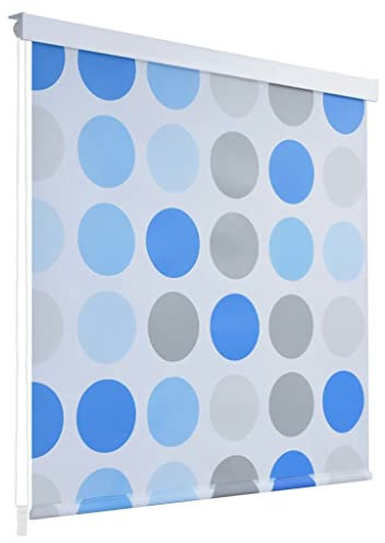 Homgoday Duschrollo Duschvorhang Badewannenvorhang Rollo Badrollo Badewannenvorhang Seilzugrollo für Dusche & Badewanne Schnelltrocknendes Rollo 140 x 240 cm Kreismuster