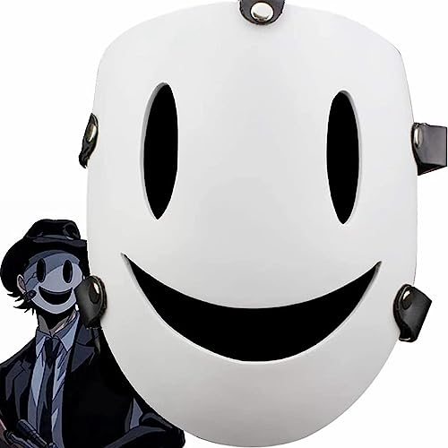 Yearsahrk Anime Maske Invasion Weißes Lächeln/kein Mund Maske Scharfschütze Tenkuu Shinpan Cosplay Kostüm Halloween Requisiten