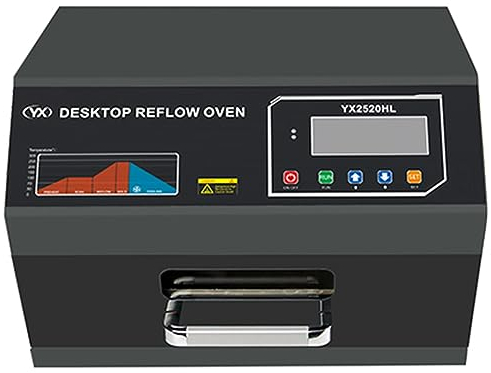Factory Sale YX2520HL Desktop Smd BGA Reflow Oven Soldering Machine 250x200mm Infrared Radiation Heating and Hot Air Circulation SMT Automatic IC Lead Free Reflow Ovens 1600W For Pcb Plate Heating