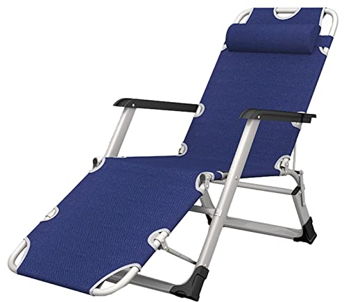 Extra breiter Terrassen-Loungesessel für schwere Personen, stabiler, zusammenklappbarer Campingstuhl, verstellbar – unterstützt 400 kg, Innen- und Heimbüro (Farbe: Schwarz) (Blau) (Blau) hopeful