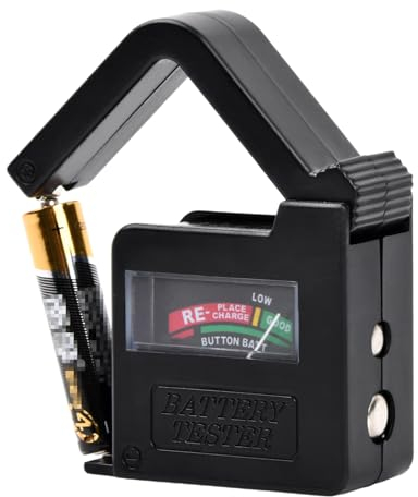 Testeur de Piles numérique, Testeur de Piles Universel, Testeur Batterie, Fonctionne sans Pile, pour AA/AAA/C/D et 9V PP3 Batteries et Piles Boutons (modèle: BT860)