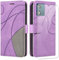 Coque pour Motorola Moto E13 avec 1 Pièces Protection Écran en Verre Trempé, Couleur Combinaison PU Cuir Flip Portefeuille Housse Étui pour Motorola Moto E13 - Violet