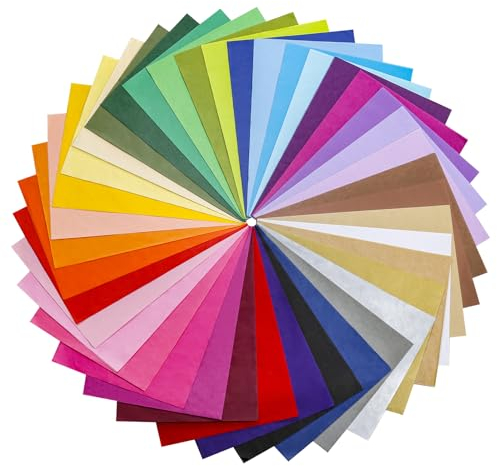 500 Blatt Transparentpapier Bunt A4, 40 Farben Seidenpapier, Tissue Paper Glanzpapier 29x20cm, Einpackpapier Bastelpapier für Basteln, Malen, Papier schneiden und festliche Dekorationen