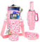 LEFOR·Z Sac de transport pour bouteille d'eau compatible avec gobelet Stanley de 0,9/1,2 l avec poignée, porte-bouteille d'eau avec bandoulière réglable pour voyage - Imprimé léopard rose