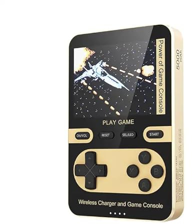 Wolobox Consola Portátil Videojuegos Retro WirelessPower Bank 5000mAh Magnético Carga Cable USB-C Compatible conPrincipales Marcas de móviles 13/14 Incluye 500Juegos clásicos Regalo Gaming para Viaje