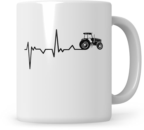Sweetify Tasse Landwirt Herzschlag, Landwirt Trecker Geschenk, Bauernhof Geschenkidee, Kaffeetasse Beruf Landwirtschaft Kaffeebecher Bauer Becher