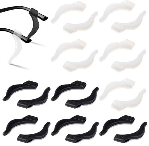 20 Pezzi (10 Paia) Ferma Occhiali, Occhiali Antiscivolo Gancio, con Supporto Punta Stanghette Antiscivolo con Ganci per Orecchie Universali in Silicone, per Occhiali, Occhiali da Sole, Unisex