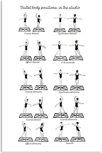 Oudrspo Ballett-Lody-Positionen im Studio, Metallschild, Club-Dekoration, Ballett-Wissensposter, Vintage-Blechschild für Zuhause, Tanzstudio, Zimmer, Wanddekoration, 20,3 x 30,5 cm