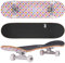 ARROW BOARD Standard-Skateboards für Kinder, Anfänger, mädchen, 31 x 8 Zoll, kanadisches Ahornholz, Double Kick Concave-Deck | Profi-Trucks | Skateboard für Cruising und Tricks(rosa Regenbogen)