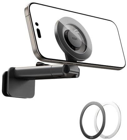 ESR für Magsafe Handyhalterung Flugzeug, Magnetische Flugzeug Reise Gadgets, Universelle Handy Ständer mit Magsafe Ring für iPhone 16 16e 15 14 13 12, Samsung, Android, Reise Zubehör, Schwarz