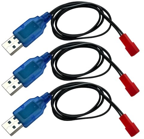 3pcs Drone Battery JST Connector with USB Charger for RC Drone Quadcopter Battery