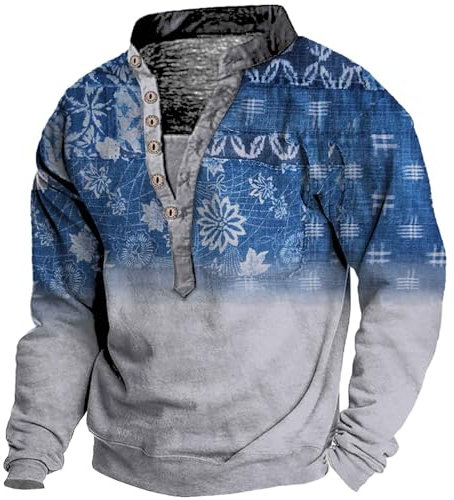 Klassisch Sweatshirts Für MännerMale Sweatshirt mit Rundhals Plus Size Einfarbig Sweatshirt mit Rundhals Freizeit (I-B, L)