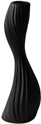 Ceramic Tall Vase for Floor 16/40cm,Modern Flower Vase Home Decoration for Living Room Table Fire Mantel Entryway,Black