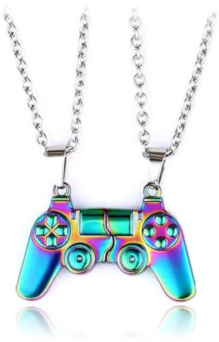 SIRLOMU Doppelte Freundschaftskette - Magnetische BFF Kette - Anhänger - Geschenk für Gamer