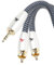 Impeto Cable Jack 3.5mm a 2 RCA Cinch Audiophile Adaptador Y 2 RCA Macho a Minijack Macho HiFi para conectar smartphones, tablets o PC a amplificador - 5m