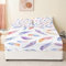 Weiß Spannbettlaken 90 x 190 cm Kinder Mädchen Boho-Feder-Muster Muster Bettlaken Boxspringbett Topper Mikrofaser Kindermotiv Spannbetttuch für Matratze bis 30 cm Hohe