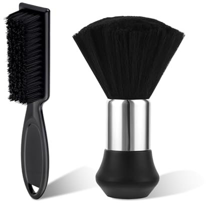 JIYIN 2 Stück Friseur Bürste, Friseurpinsel Reinigungsbürste Nackenbürste Friseurpinsel Sleek Bun Bürste Haarpinsel Set für Die Reinigung Gebrochener Haare am Hals