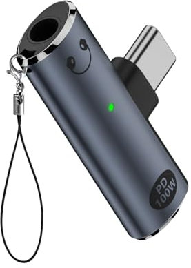 Duttek Adaptateur Double USB C vers 3,5 mm - Adaptateur Audio USB C vers Jack 3,5 mm 2 en 1 100W pour iPhone 16/15, Pixel 9