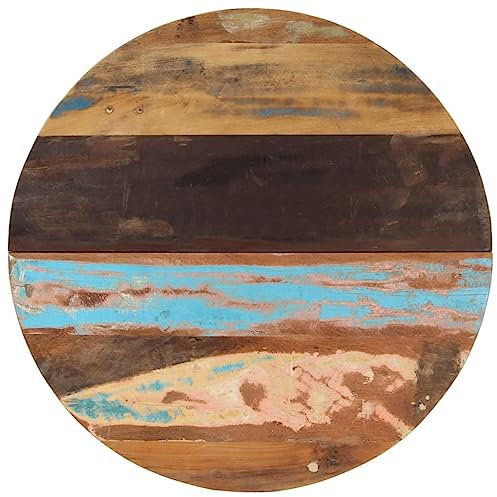 Buzaza Tischplatte Rund 80 cm Tabletop Holzlatten Schreibtischplatte Massivholzplatte Tischplatte 25-27 mm Altholz Massiv