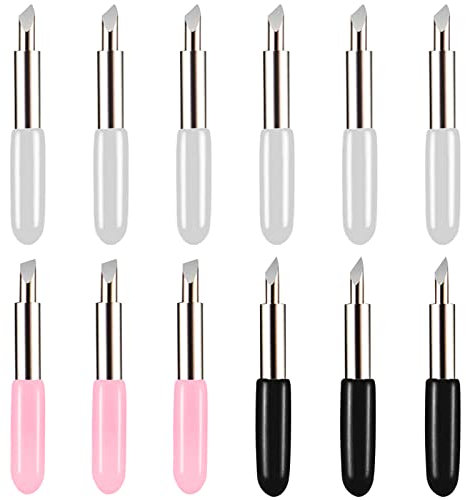 VEGCOO Ersatz Schneideklingen kompatibel mit Cricut, 12 Stück Schneidklingen für Cricut Joy, Ersatz Schneidklingen, 30° Grad Ersatzklingen, Kompatibel für Cricut Joy (Rosa schwarz weiß)