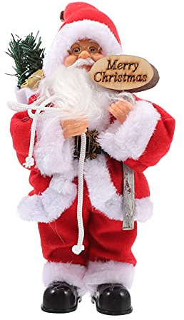 Toyvian 1 Pc père noël électrique lumières féériques Nains Peluche Animation Noel Decoration Noel Jouets musicaux pour Enfants père noël Musical Plastique Rouge