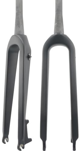 Fourche rigide pour VTT 26/27,5/29/29L pouces en fibre de carbone, tube conique de 1-1/2, fourche avant sans filetage, frein à disque QR 100 mm, fourche de vélo ultra-légère (noir mat 3k, 26)