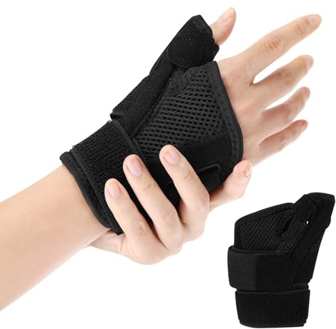 Zikenis Daumenbandage Rechts & Links, Universell Daumenschiene,Weich und atmungsaktiv,Licht,Stabilisierung und Reduzierte Daumengelenks, Arthritis und Karpaltunnel Druck,Universalgröße (Schwarz)