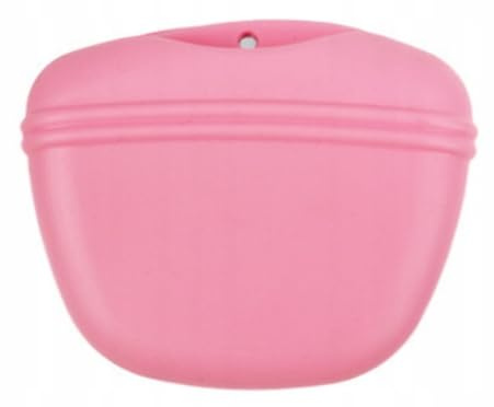 PetMix - Silikon Leckerlitasche für Hunde Katze - Futterbeutel Hundetraining - Snackbeutel - Snacktasche für Tiere - Tasche für Hundesnacks - Hundehäppchen Tasche - Leckerlibeutel (Rosa)