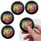 4 Pezzi Adesivi Coprimozzo Auto per Abarth, Adesivo Incollato Facile da Usare Per la 60mm Decorazione di Ruote di Automobili Nero,Yellow